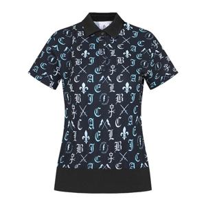 [까스텔바작] 여성 캡슐라인 전판 프린트 반팔카라티_BGDMTS805BK