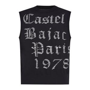 [까스텔바작] 남성 앞판 로고 니트 베스트_BGDMSV301BK