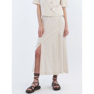 올리브데올리브 린넨 블렌드 롱 스커트 OW3MCS533