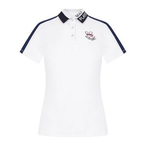 [까스텔바작] 여성 레터링 카라 티셔츠_BGDMTS702WH