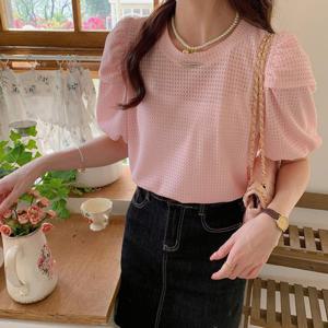 [리빌모아]여자 여름 라운드 퍼프 반팔 티셔츠 JSW-TSH-SP0000CJ