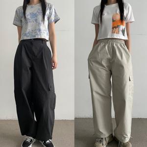 [리빌모아]여자 y2k 세미크롭 얇은반팔 유넥 나염티 SDW-TSH-FR1