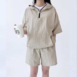 [리빌모아]여자 후드 아노락 셋업 반팔 반바지 DJW-SET-SGSSST36