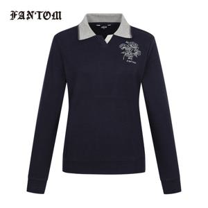 [팬텀] 여성 지그재그 패턴 자수 포인트 긴팔티셔츠 221D3TO101_NA