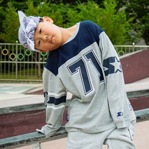 [차일디] 스타터블랙라벨키즈 (ST243ILS04-MLG) 럭비 보더 롱 슬리브 멜란지