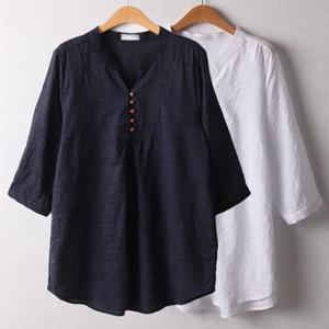 빅사이즈단추남방 D738L408 포포린넨버튼오픈남방 OL