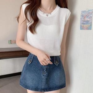 [리빌모아]여자 쫀쫀 골지 라운드 나시 민소매 JSW-TS5-SP0000CJ