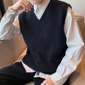 [리빌모아]남자 베이직 캐쥬얼 골지 무지 니트 조끼 LD-VEA-SIS6