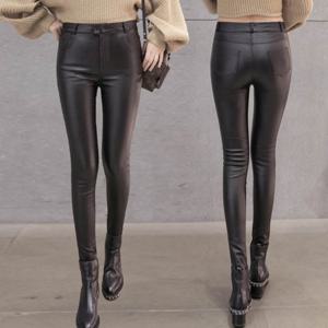 [리빌모아]여자 쫀쫀 블랙 레더 슬림 스판 팬츠 LDW-PTA-SSIS588