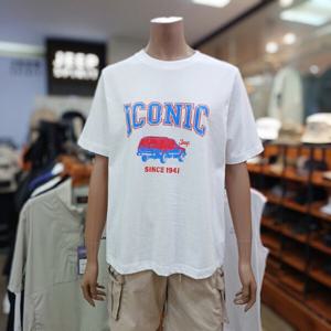 [지프](여성)  레터링 포인트 기본핏  라운드  티셔츠 JP0TSF222