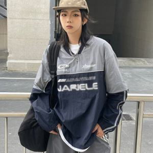 [리빌모아]여자 가을 브이넥 우븐 배색 맨투맨 DMSW-TSA-SCC870-