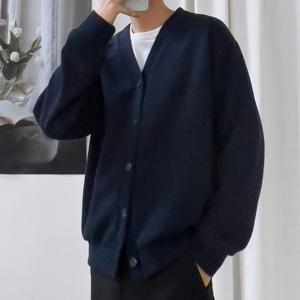 [리빌모아]남자 루즈핏 무지 리브드 골지 버튼 가디건 5C-CA-Q12