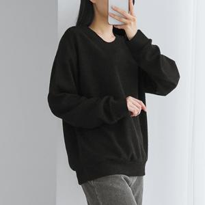 [리빌모아]여자 루즈핏 리브드 골지 라운드 맨투맨 5CW-TSA-Q112