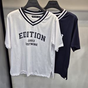 [나인마이너스투]리트머스 여성 브이넥 반팔 티셔츠 LO2TF272_SC