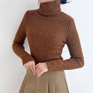 [리빌모아]여자 슬림핏 심플 골지 폴라 니트 DJW-KNA-SCAT1084-