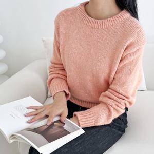 [리빌모아]여자 베이직 라운드 크롭 니트 맨투맨 DJW-TSA-SCAT10