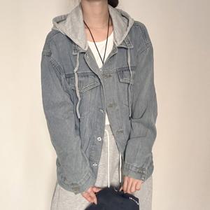 [리빌모아]여자 루즈핏 심플 포켓 후드 데님 자켓 DMSW-JKA-SCC9