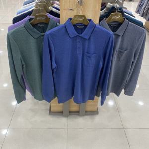 [크로커다일남성]피케 조직 투톤 자카드 요꼬 카라티 CDAAATP379