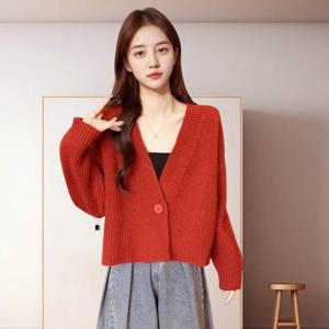 [리빌모아]여자 데일리 원단추 브이넥 니트 가디건 LDW-CA-SSIS5