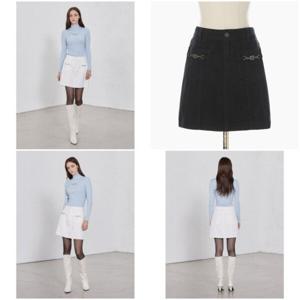 [에고이스트]금속 체인 포인트 기모 미니 데님 스커트(EP4DS162)