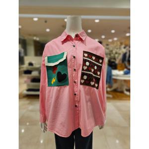 [르니앤맥코이]주머니 배색 프린트 셔츠 블라우스MM04BL412HJY