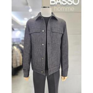 바쏘옴므 세이브존03 바쏘옴므 25 블랙 코튼 혼방 세미오버 핏 트러커자켓 WSAGZ1UA23ABKA