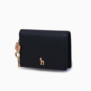 [헤지스ACC] 블랙 가죽 큐빅 참장식 반지갑 HIWA4F184BK