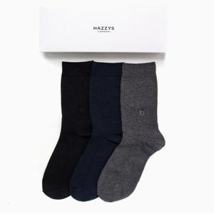[헤지스] 솔리드 골지 장목 양말 3종 세트 HJSS3F101WT