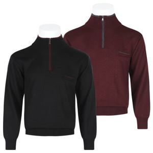 [리빌모아]남자 겨울 긴팔 고급 울 소프트 반집업 니트 NA-KN-Q0