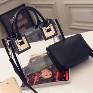 여성 투명백 클리어 파우치 비닐백 크로스 숄더백