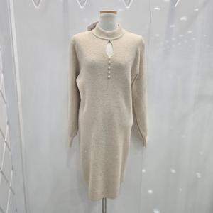 [밸리걸]진주포인트 홀터넥 골지 펄니트원피스803180_YS