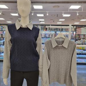 라티움 HC34 봄.가을몸판니트팔구김없는코스조끼셋트 T2513Bl16