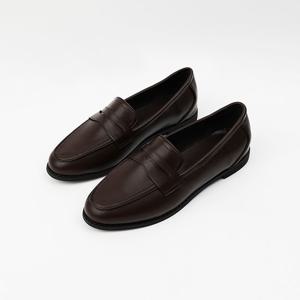 [신난다슈] 여성 로퍼 단화 1cm 여자 플랫 구두 슬립온 둥근코 발편한 낮은굽 NF255214 브라운