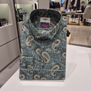 [레노마] 페이즐리 프린트 플라워 일반핏긴팔셔츠 RNFSG1034그린