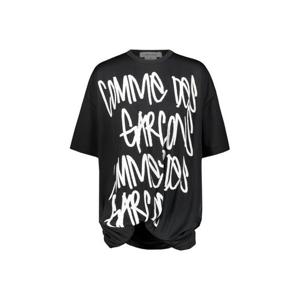 꼼데가르송 여성 블랙 Des 프린티드 반팔 티셔츠 GIT012 BLACK