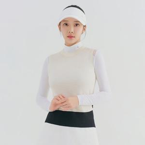 [레노마골프] 여성 메쉬 조직 라운드넥 니트 베스트 RWSVN6204-200