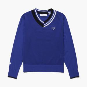 [르꼬끄골프] 여성 V넥 배색 포인트 스웨터 (GQ222LKP41)