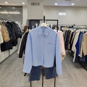 [ab.f.z]AFZ5HB02/봄 스트라이프 루즈핏 숏 셔츠_IC