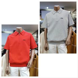 [지프](공용)  카라넥 지퍼 맨투맨 반팔티셔츠 JP2TSU114