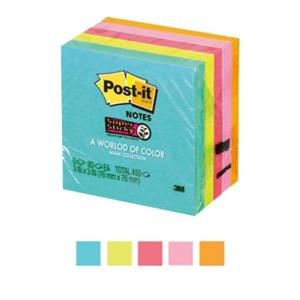 3M 점착메모지 강한점착용(654-5SSNY 마이애미) 포스트잇 접착식메모지 접착메모지 접착포스트잇 포스트잇