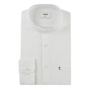 [레노마(셔츠)][레노마]면서커 솔리드 차이나카라 긴소매 일반핏RPSSG1-003WH