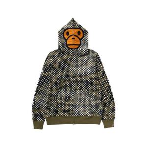 베이프 x 조슈아 비데스 마일로 페이스 풀 집 후드 그린 0ZXSWMX15902N