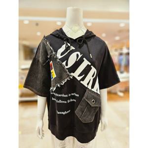 [르니앤맥코이]데님 배색 후드넥 면 티셔츠 MM05TS522HJZ