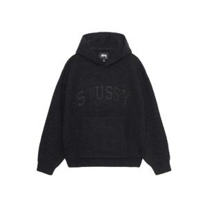 스투시 펠트 패치 니트 후드 블랙 117240