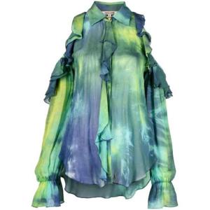 25 FW 로베르토 카발리 타이다이 콜드숄더 블라우스 QKT702GG039 TP433458242