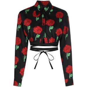 25 FW 베르사체진스꾸뛰르 플로럴 프린트 긴소매 블라우스  74HAL215NS205 TP432305264