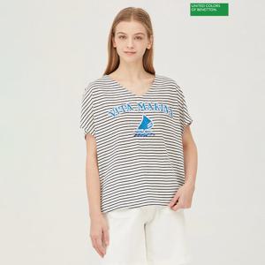 베네통 오션 자수 티셔츠 BATS72431