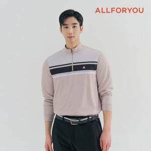 [올포유] 남성 스트라이프 포인트 반집업 티셔츠 AMTHN1461-508