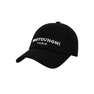 우영미 자수 볼캡 블랙   24FW W243AC52661B