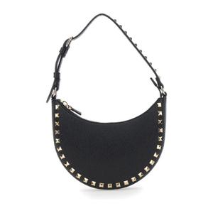 발렌티노 블랙 락스터드 미니 하프문 백 7W2P0AI7 VSH0NO